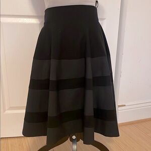 Luxe Black Swirling  Skirt with stripe detail